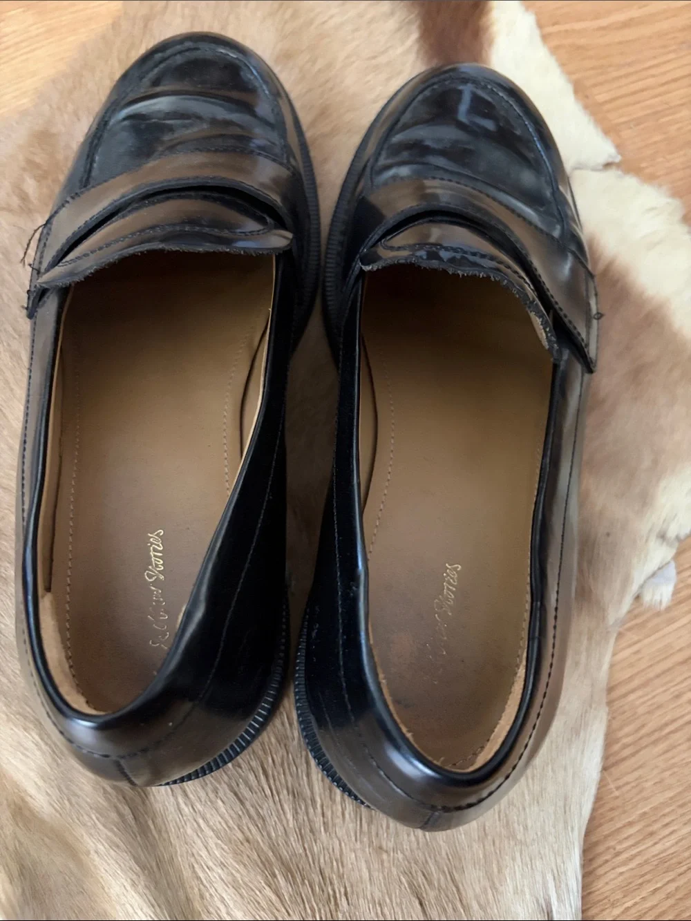 Classic Black Leather Slip-On Penny Loafers